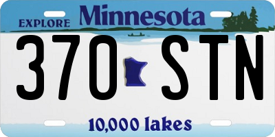 MN license plate 370STN