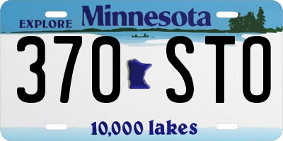 MN license plate 370STO