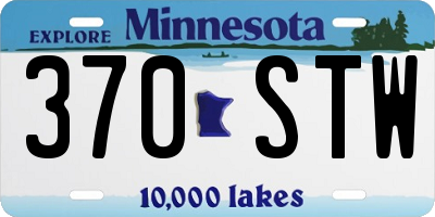 MN license plate 370STW