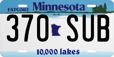 MN license plate 370SUB