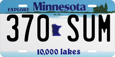 MN license plate 370SUM