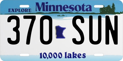 MN license plate 370SUN