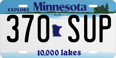 MN license plate 370SUP
