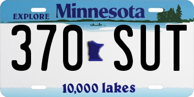 MN license plate 370SUT
