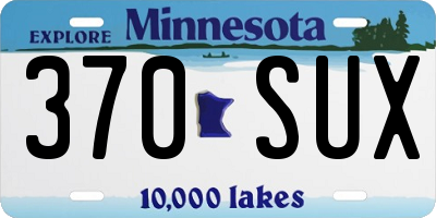 MN license plate 370SUX