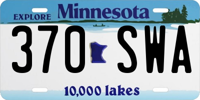 MN license plate 370SWA