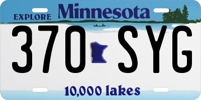 MN license plate 370SYG
