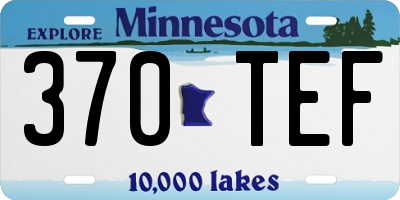 MN license plate 370TEF