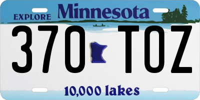 MN license plate 370TOZ