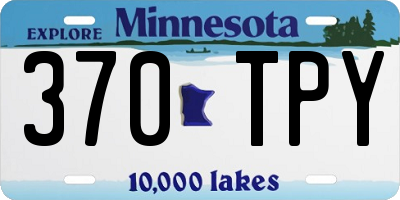 MN license plate 370TPY