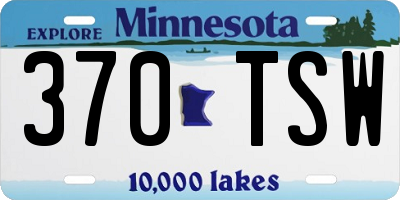 MN license plate 370TSW