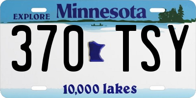 MN license plate 370TSY