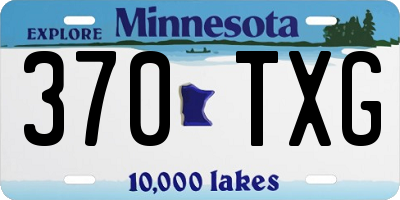 MN license plate 370TXG