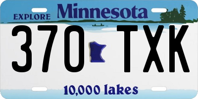 MN license plate 370TXK