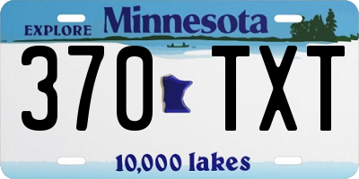 MN license plate 370TXT