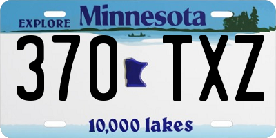 MN license plate 370TXZ