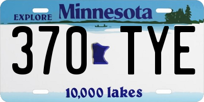 MN license plate 370TYE