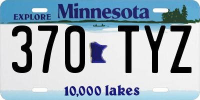 MN license plate 370TYZ