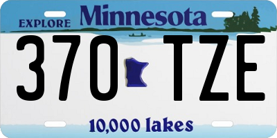 MN license plate 370TZE