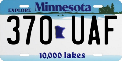 MN license plate 370UAF