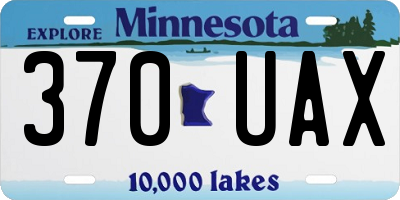 MN license plate 370UAX