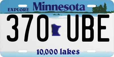 MN license plate 370UBE