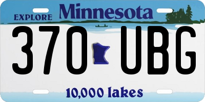 MN license plate 370UBG