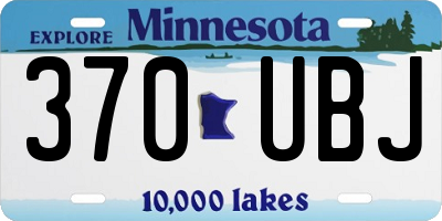MN license plate 370UBJ