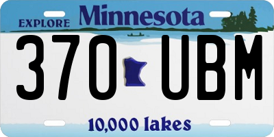 MN license plate 370UBM