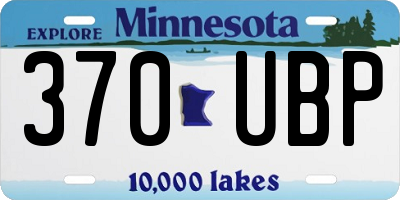 MN license plate 370UBP