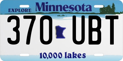 MN license plate 370UBT