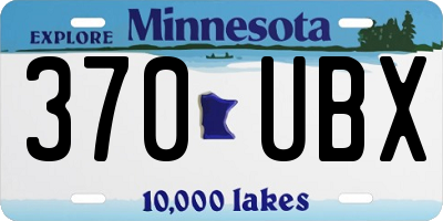 MN license plate 370UBX