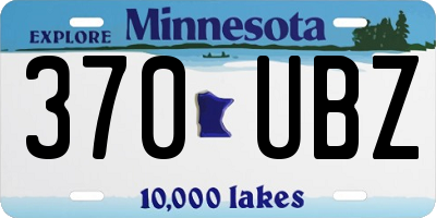 MN license plate 370UBZ