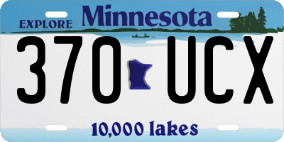 MN license plate 370UCX