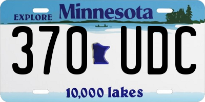 MN license plate 370UDC