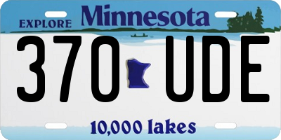 MN license plate 370UDE