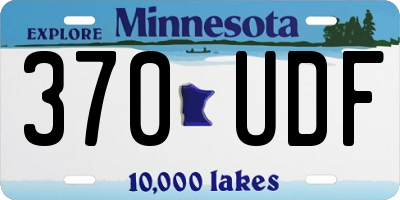 MN license plate 370UDF