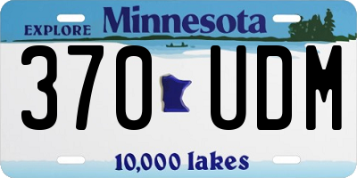 MN license plate 370UDM