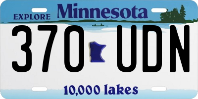 MN license plate 370UDN