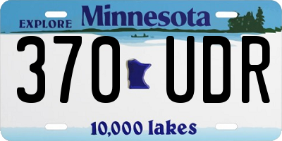 MN license plate 370UDR
