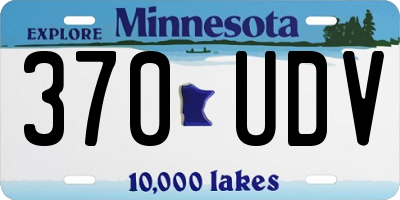 MN license plate 370UDV