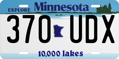 MN license plate 370UDX