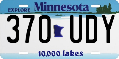 MN license plate 370UDY