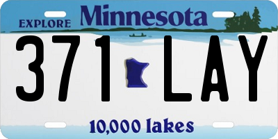 MN license plate 371LAY