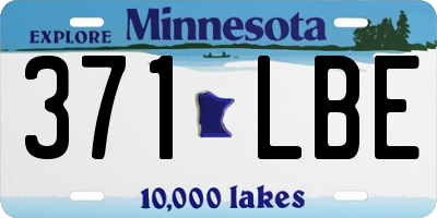 MN license plate 371LBE