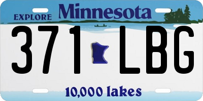 MN license plate 371LBG
