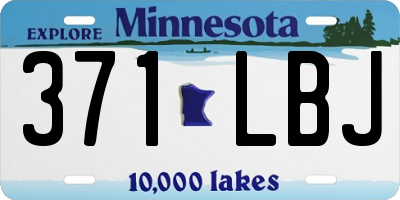 MN license plate 371LBJ