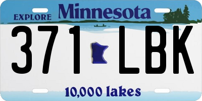 MN license plate 371LBK