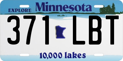 MN license plate 371LBT