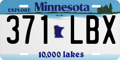 MN license plate 371LBX